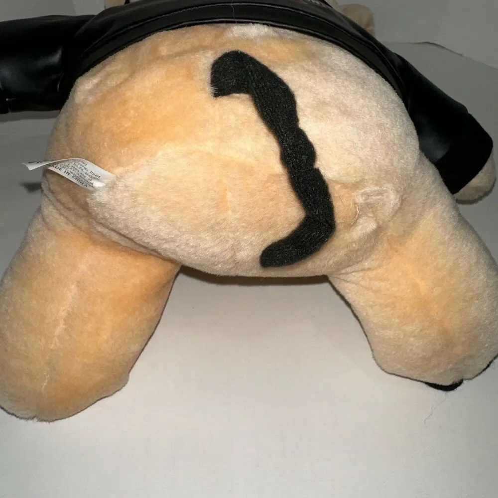 VTG 1993 Harley Davidson Hog Biker Plush Pig With Leather Jacket- NEW WITH TAGS